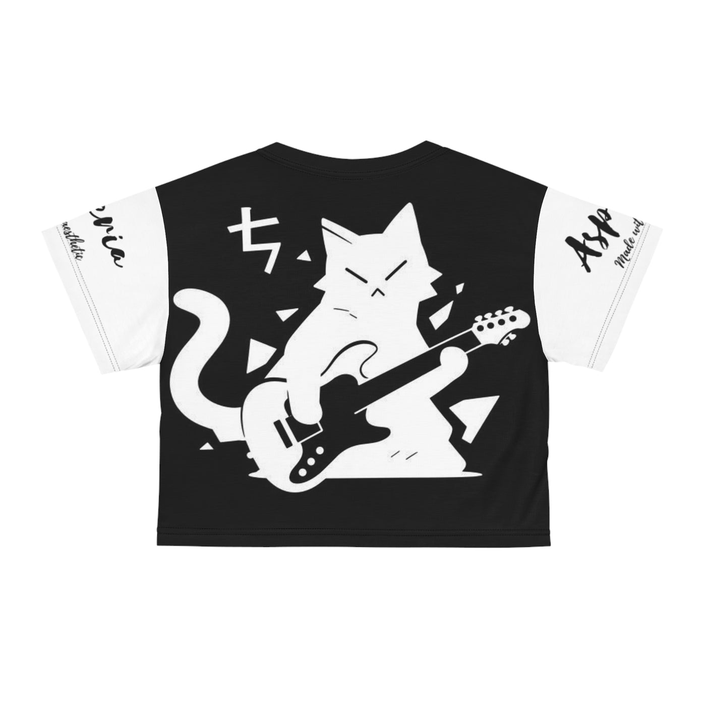 Rocking Cat Crop Tee - Fun Graphic Shirt for Pet Lovers, Casual Wear, Music Lovers, Gift Idea for Birthdays, Cat Lovers