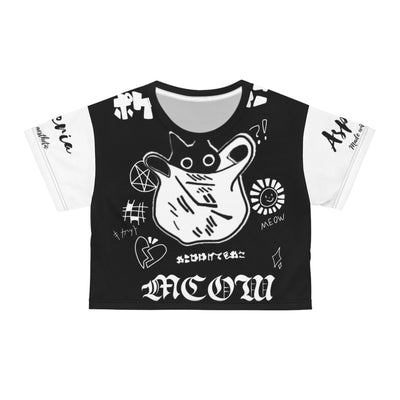 Rocking Cat Crop Tee - Fun Graphic Shirt for Pet Lovers, Casual Wear, Music Lovers, Gift Idea for Birthdays, Cat Lovers