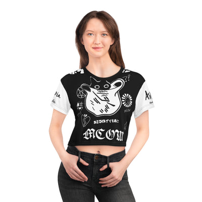 Rocking Cat Crop Tee - Fun Graphic Shirt for Pet Lovers, Casual Wear, Music Lovers, Gift Idea for Birthdays, Cat Lovers