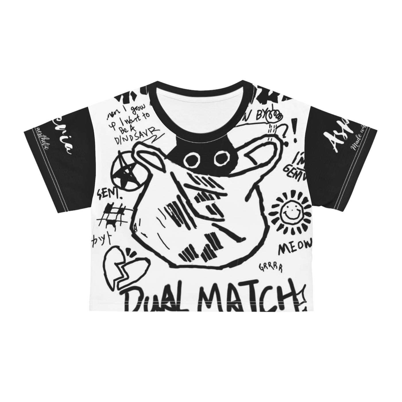 Rocking Cat Crop Tee - Fun Graphic Shirt for Pet Lovers, Casual Wear, Music Lovers, Gift Idea for Birthdays, Cat Lovers